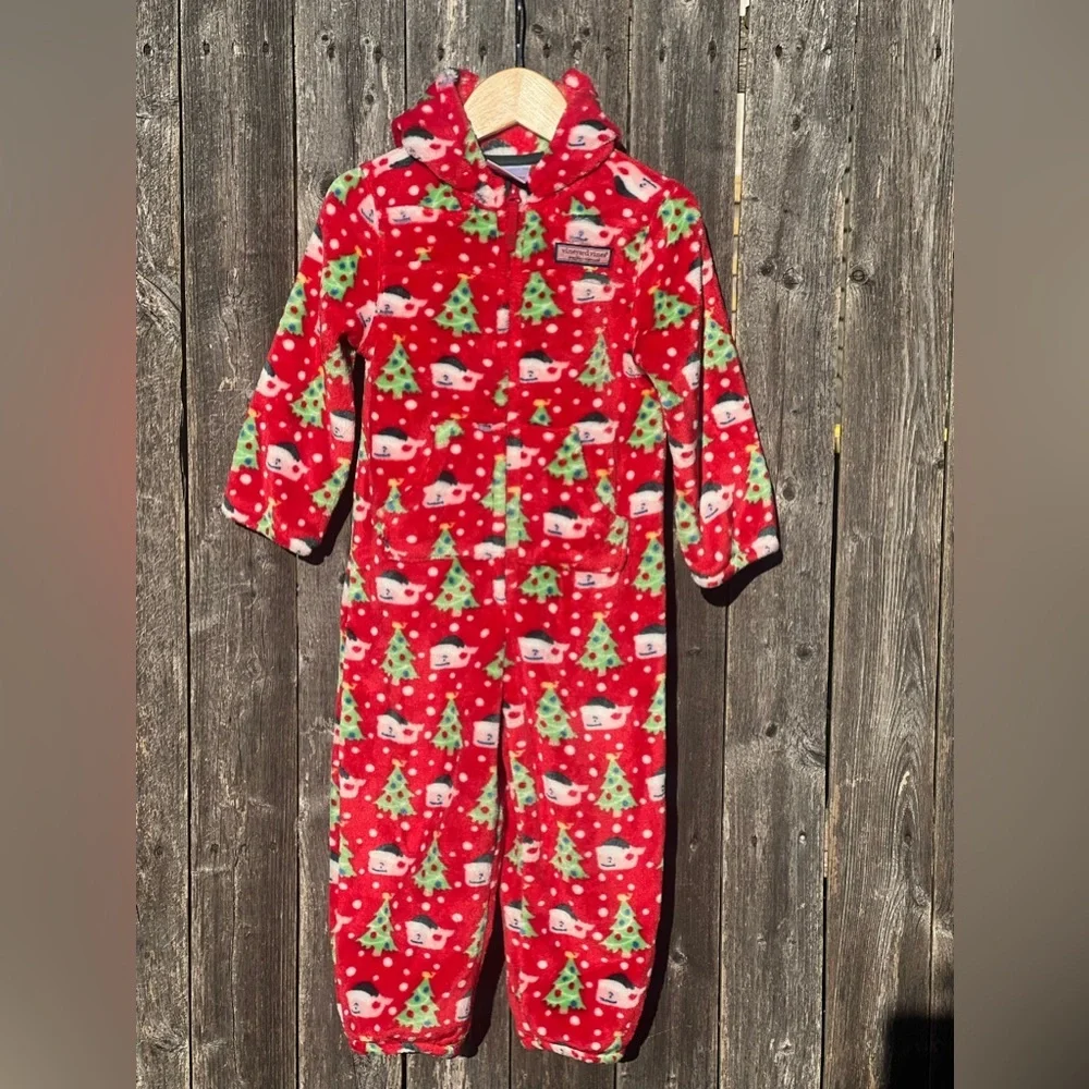 Vineyard Vines High Pile Hooded One Piece Christmas pajama